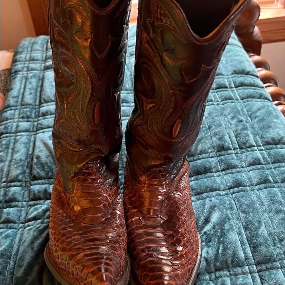 Brown Snakeskin Cowboy Boots